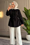 6535 - Stylish Comfortable Ruffle Detailed Woven Peach Fabric Women's Shirt - 6