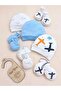7-Piece Cotton Baby Set Airplane (3 Hats - 3 Gloves - Booties) - 3