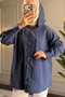 6536- Stylish and Comfortable Women's Hooded Shirt with Ruffle Detail and Soft Woven Fabric - 7