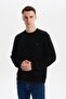 Ar-Ma Men's Crew Neck Sweatshirt Basic Without Print Without Pockets Knitted Fabric Regular Fit 65% Cotton 35% Poly - 3
