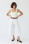 Women's White High Waist Pleated Detailed Wide Leg Culotte Trousers Dp261038 60286319