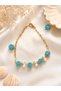 Blue Shiny Stone and Pearl Detailed Beaded Bracelet |   Stylish Women's Bracelet - Zircon Steel Bracelet - 3