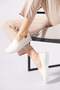 Altes Sole Stretched Genuine Leather Orthopedic Women's Shoes White Skin - 2