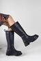 Black Leather Women's Boots 0012360 - 3