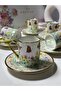 6-Person Turkish Coffee Cup Set with Pearlescent Butterfly Motif