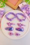 Girl's Floral Buckle Set 8 Pieces – Glittery Snap Fasteners and Rubber Buckle Combination - 2