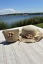 Girl's Summer Gift Hat and Bag Set Beige Color |   Floral Detailed Beach Combination - 5