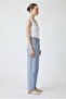 Baggy Jeans with Belted Epaulet Buckle - Ice Blue - 2