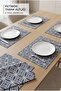 Table Mat American Service Set of 6 Liquid Repellent Erasable Fabric Placemats 35X45 - 3