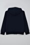 Boy's Cardigan Basic Hooded Zipper Cardigan 6-10 Years Old, Navy Blue - 4