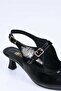 Laceless Neolite Sole Genuine Leather Open Back Pointed Toe Thin Heeled Shoes 342-561 K - 8
