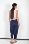Women's Italian Cotton Lyocell Shalwar Trousers with Elastic Waist and Pockets - 4