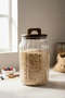 Mien Lenny Acacia Lid Striped Glass Jar 3000 ml |   Storage Container 3 L