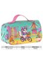 Kids Stylish Pencil Bag with Carrying Strap and Cat Print for Girls (Green - Pink) - L5330 - 3