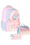 Cloudy Pink Blue Colorful Pink - Blue Girls' Triple Primary School School Bag Set - Setcc-C4086A
