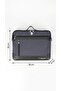Navy Blue Men's Laptop Briefcase Slim Briefcase Hand Shoulder Office Bag with Three Pockets - 2