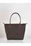 Large Size Fabric Bag with Cover Bitter Brown - 3