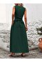 Women's Open Shoulders and Waist Tie Long Aerobin Dress - 2