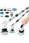 Rechargeable Power Spin Scrubber with Adjustable Stainless Steel Handle, Multiple Brush Heads, High Torque Motor