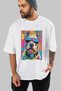 For Dog Lovers 63 Front Dog Printed White Oversize T-Shirt 100% Cotton Unisex Dog Lover Premium Design - 7