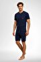 Men's Three-Piece 3-Piece Large Size Shorts+ Short Sleeve Pajama Set 100% Cotton - 3