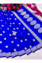 Blue Banarasi-Style Saree with Silver Zari Work - MAF3128 | Blue - 3