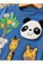 Baby Boy 3D Safari Panda Embossed Summer Set with Embroidered Top and Bottom - 4