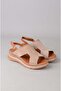 Seç 8059 Genuine Leather Padded Heel Sandals (Heel Height: 4.5cm) Mink Suede - 3
