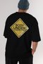 Body under Oversize Back Printed Black T-Shirt 100% Cotton Streetwear Premium Comfortable Fit - 7