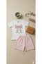 Girls' Summer T-Shirt Shorts Set Cotton Butterfly Print Casual Comfortable Two-Piece Set 2-3-4-5-6-7-8-9 Years Old - 5