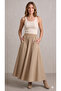 Women's Beige Color Skirt with Pockets - 2