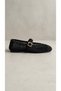 Women's Black Knitwear Strappy Buckle Ballerinas 1cm Byndtrba01 - 7