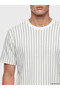 Vizyon New Season Crew Neck Striped Men's T-Shirt - 3
