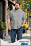 Unisex Large Size Combed Cotton T-Shirt 2Xl-6Xl 95% Cotton 5% Lycra Comfortable Fit Short Sleeve - 2