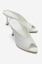 Pelina White Skin Women's Thin Heeled Slippers