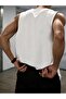 Men's oversized crew neck sleeveless t-shirt - longline - 2