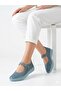 Women's Blue Genuine Leather Orthopedic Soft Sole Casual Shoes - 2