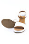 Genuine Leather White Wedge Heel Women's Sandals - Z262292 - 5