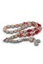 Double Color Transparent Crimped Amber Prayer Beads with Metal Tassels