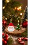 Miyuki Beads Handmade Santa Claus and Tiny Pine Tree Earrings New Year Christmas Noel - 6