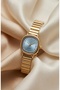 Helen Women's Steel Watch Gold Color & Blue Dial Oval Case Vintage Watch |   Old Money Luxury Elegant Stylish Women's Wristwatch |   Limited Edition 2026