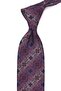 Purple Lilac Motif Pattern Classic Tie with Handkerchief Kk13727 - 3