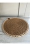 Bohemian 6-Piece Wicker White Color Plate Set American Service 32cm Diameter Wicker Weave Plate Bottom - 4