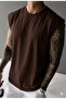 Men's Zero Sleeve (Plain Unprinted) Sleeveless Sports Athlete Tank Top