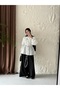 Women's Bow-Tie Look Double Collar Hijab Shirt - 2