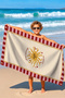 Sun Figured Striped Beach Towel - Bohemian Retro Red Pink Pool Sea Quick Drying Beach Cover-Up - 4