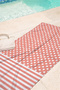 Polka Dot Striped Coral Beach Towel - Modern Summer Style Quick Drying Beach Cover-Up Pool Sea Bath - 2