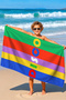 Colorful Stripes Retro Disco Typographic Beach Towel-Modern Pop Art Quick Drying Microfiber Towel - 6