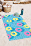 Ring Swirl Patterned Blue Beach Towel - Tropical Modern Pink Yellow Pool Sea Bath Beach Coverlet - 2