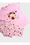 Pink Rabbit Pattern Short-Sleeved Crew Neck Summer Pajama Set with Cotton for Girls and Mother - 3
